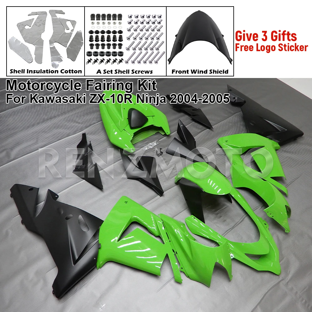 

Motorcycle Fairing Set Body Kit Plastic For Kawasaki ZX-10R Ninja 2004-2005 Accessories ABS Injection Bodywork zx10r 636 04-05