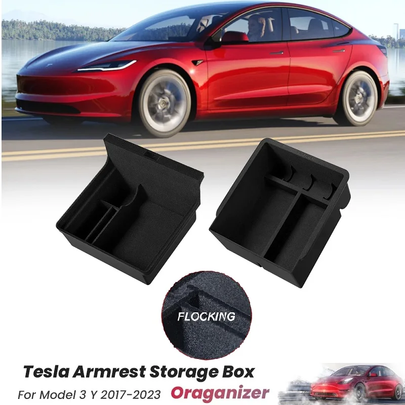 

For Tesla 2024 Highland Model 3 2023 Model Y Center Armrest Hidden Box Holder Console Organizer Car Storage Box Accessories