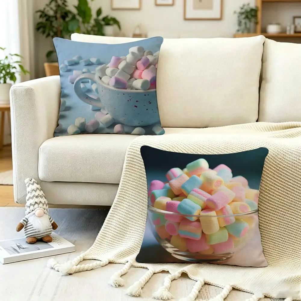 ANIME Marshmallow Cushion Cover Anti-dustmite Pillowcase Invisible zipper silky short plush Sofa cushion cover