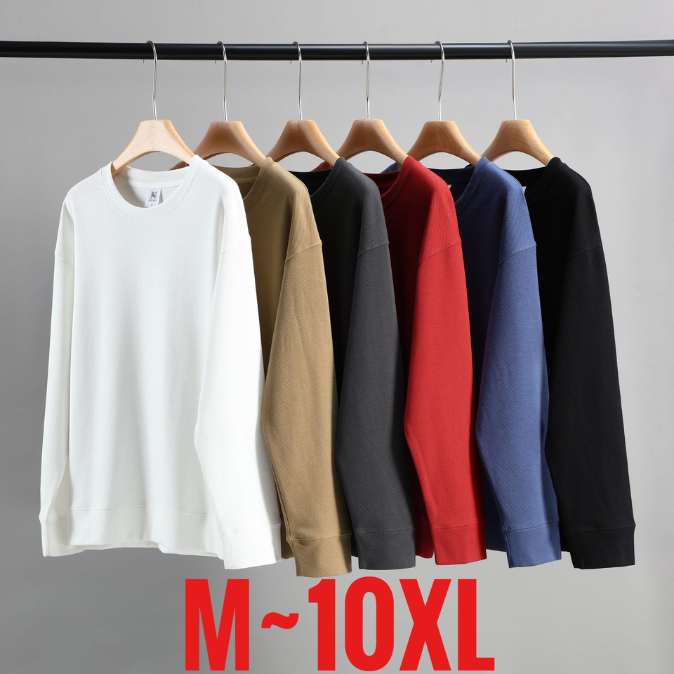 New in Big Size 6xl 7xl 8xl 9xl 10xl Men Sweatshirt Oversized Round Neck Pullover Male Loose Fit Casual No Hood Plus Large Sport