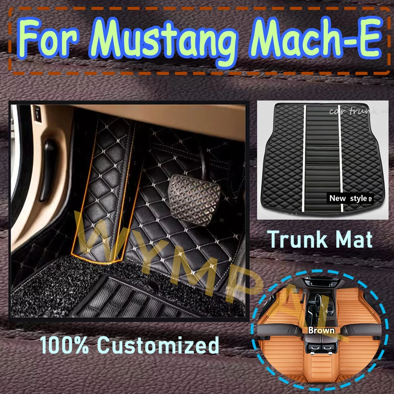 

Luxury Car Floor Mats For Ford Mustang Mach-E 2021 2022 Custom Foot Pads Carpet Cover Interior Accessories Automobile
