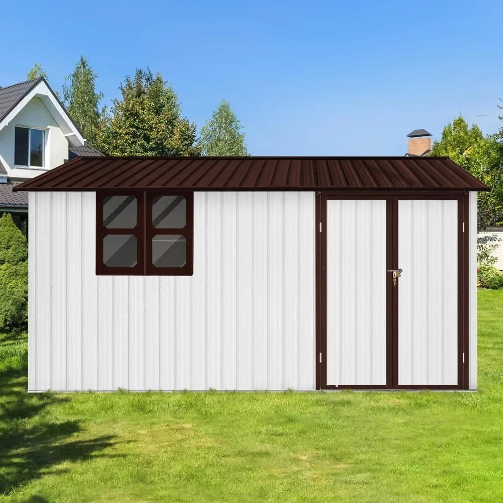 

10x12 FT Metal Aluminum Outdoor Storage Shed,Waterproof Tool Sheds with Window,Heavy-Duty Sheds Unit W/Door and Vents