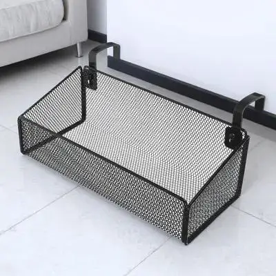 

Portable Bedside Hanging Basket Metal Storage Organizer for Dorm Home Office Wall Mountable Phone Book Holder Hanging Basket