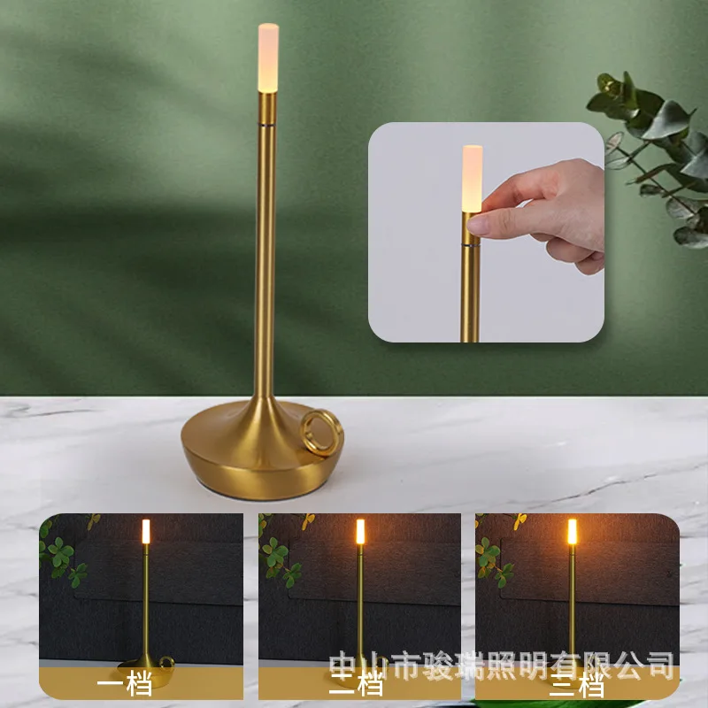 Touch LED Candlelight Camper Table Lamp Rechargeable Camper Waterproof Warm Light Candle Lamp Dinner Atmosphere Desk Lamp Hot