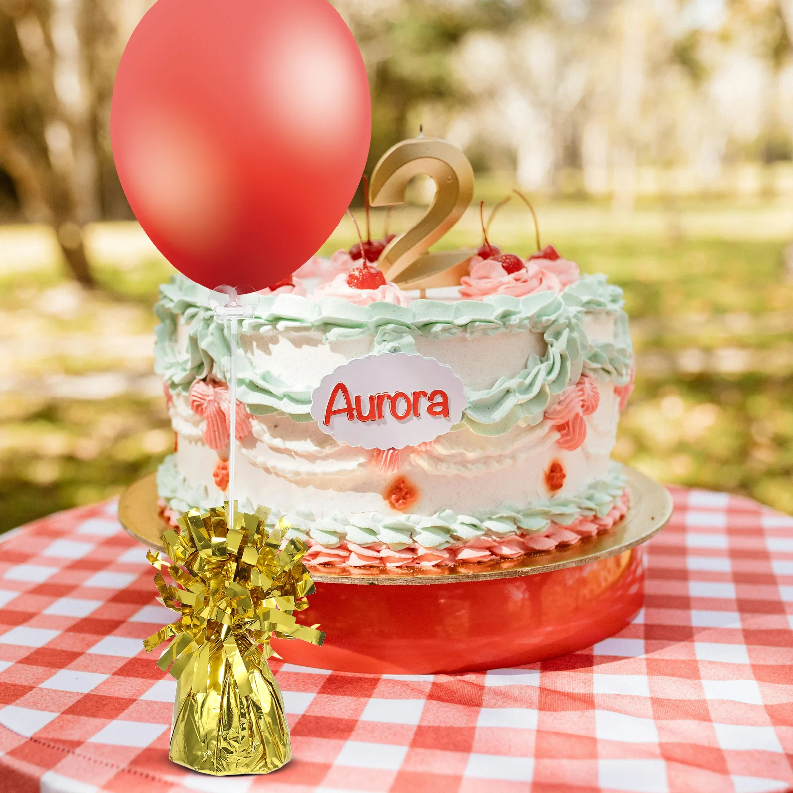 

6Pcs Balloon Weight Blocks Decorative Metallic Plastic Stable Design for Wedding Birthday Graduation Baby Shower Party Supplies