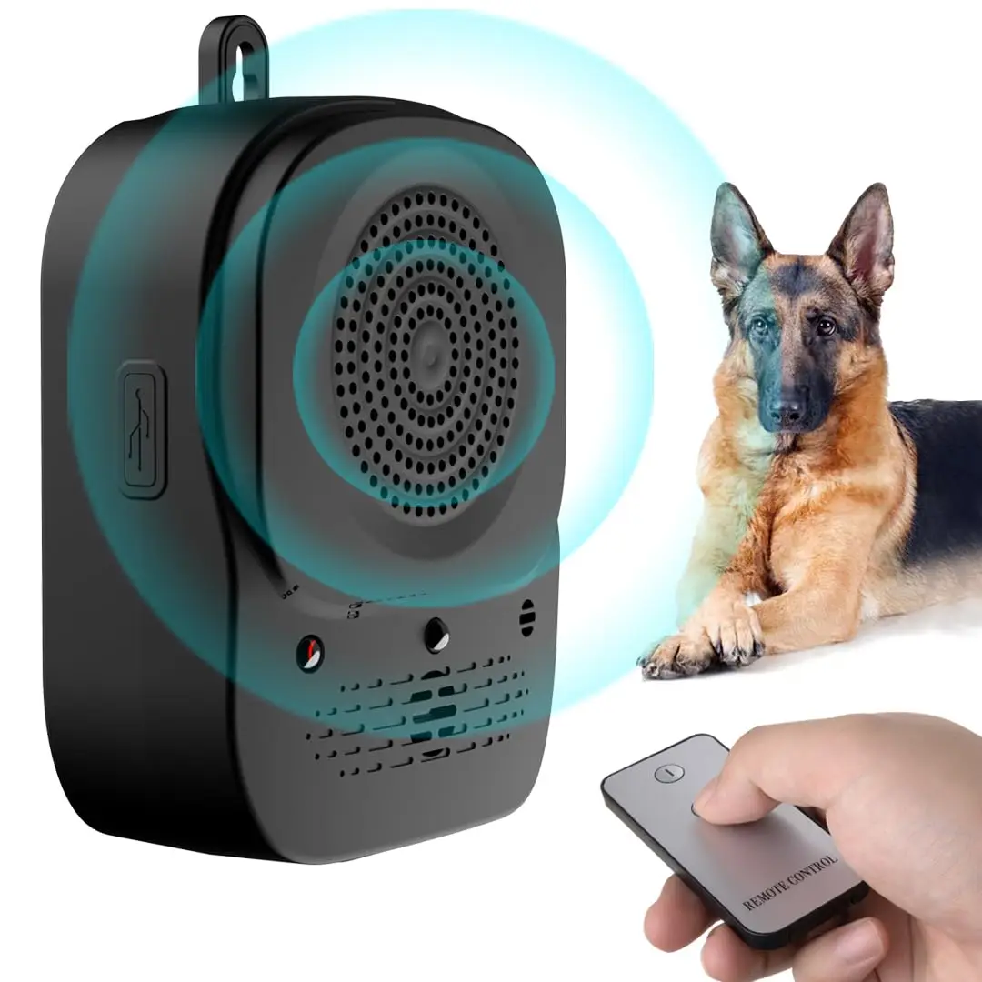 2024 Anti Barking Device for Dogs，Rechargeable Ultrasonic Bark Box Dog， Effective Stop Barking Dog Devices for Indoor Outdoor