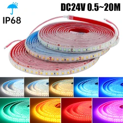 IP68 Waterproof LED Strip Light 24V 2835 120LEDs/M White Red Blue Green Pink Flexible Tape for Underwater Swimming Pool Lighting