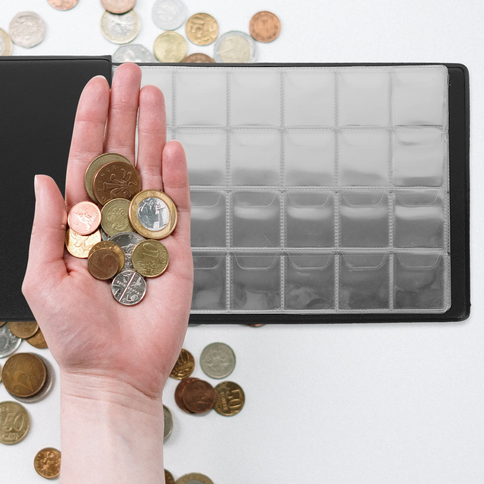 Coin Collection Storage Album Horizontal Insert Large Capacity Safe Materials Coin Holder Organizer Book