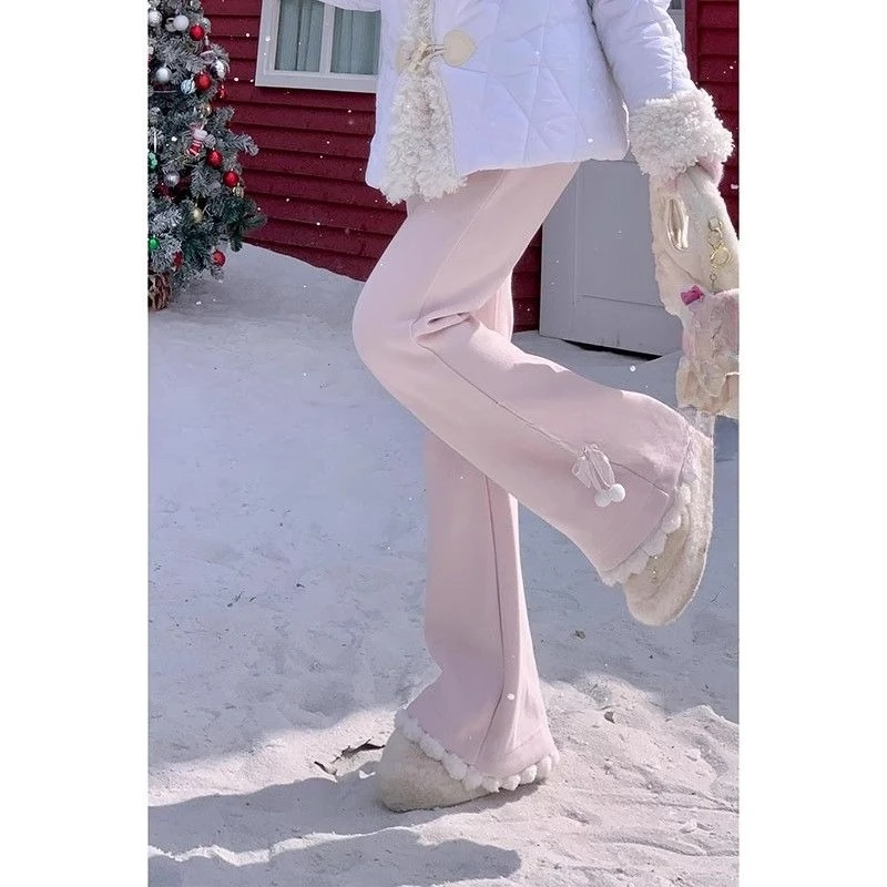 

Милые свободные брюки Kawaii, женские весенние американские винтажные милые брюки 2026, женская японская милая одежда с высокой талией