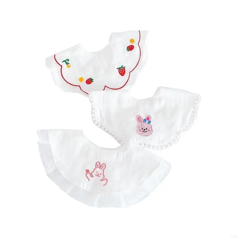 

Q22D 3-Pieces Breathable 4-Layer Drooling Towel Unisex Nursing Towel Absorbent Bandana