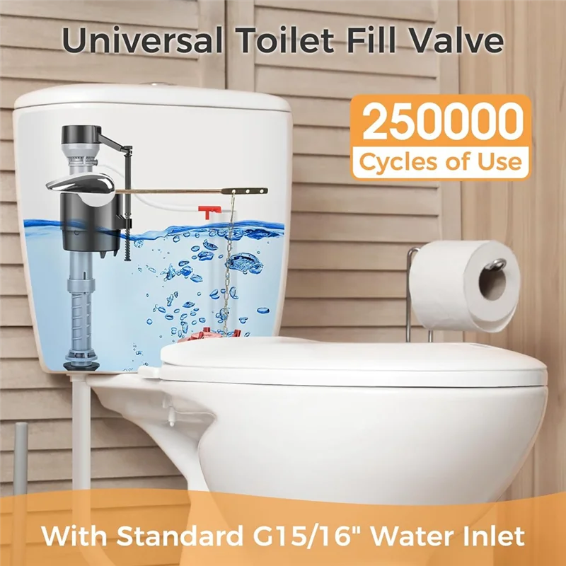 AT63-Kit universal de reparo de vaso sanitário inclui válvula de preenchimento ajustável Flapper de 2 polegadas, instalação silenciosa e fácil