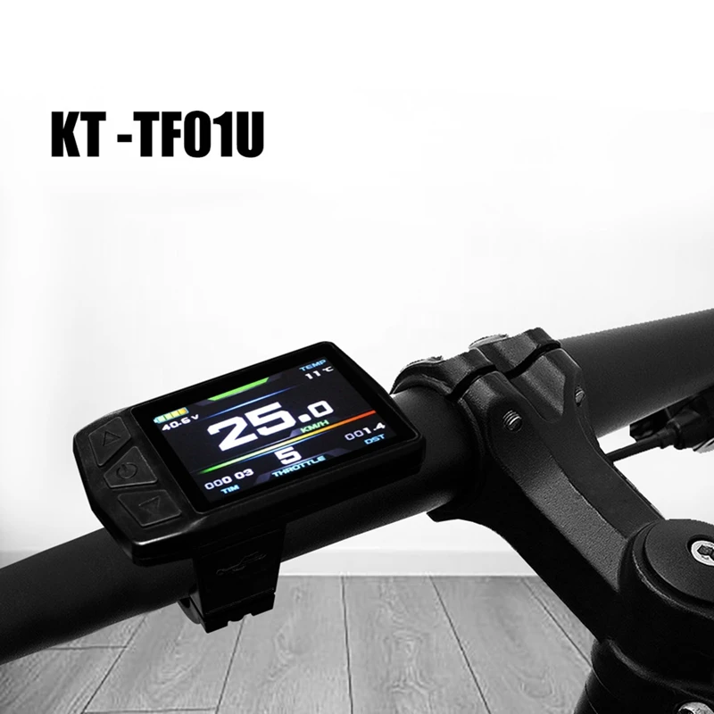 Electric Bike KT-TF01U LCD Display Meter 24V 36V 48V Connection Plug Ebike Intelligent Display With USB