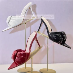 Pleated Peep Toe Mid Heel Mules Women Stylish Pointy Toe Shallow Casual Solid Slippers Female Sexy Classy Outdoor Stiletto Shoes