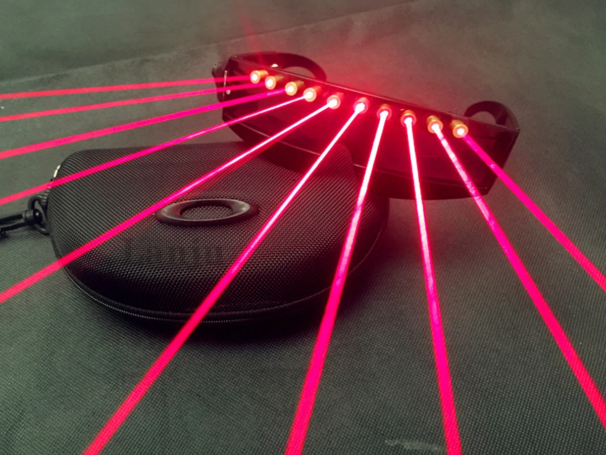 

LED Glow Glasses DJ Punk Glasses Stage Lighting Show With Red Laser Line For New Year Wedding Disco Party Rave Camping Cosplay