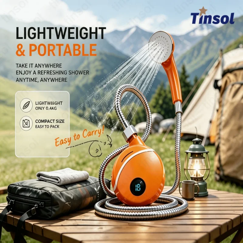 2026 Portable New Camping Shower Outdoor USB Rechargeable Electric Shower Pump Camping Car Washing Gardening Pet Cleaning view 3