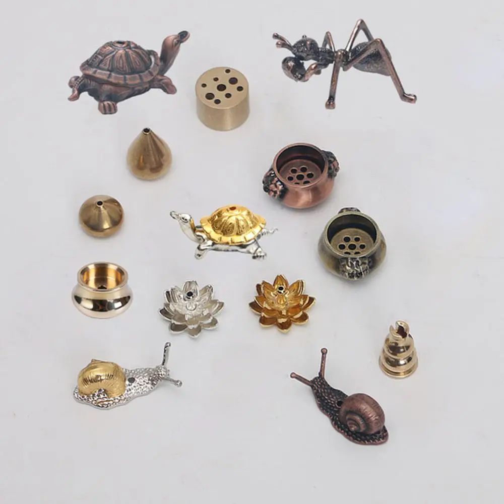 Mini Traditional Shapes Home Decor Cafe Ornament Copper Censer Joss-stick inserted Incense Holder Ash Catcher