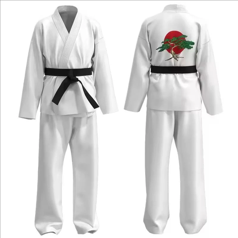 Karate Kids KOF Cobra Kai Cosplay Costume Kid Adult White Kimono Uniform Headband Anime Halloween Party Suit Tracksuit