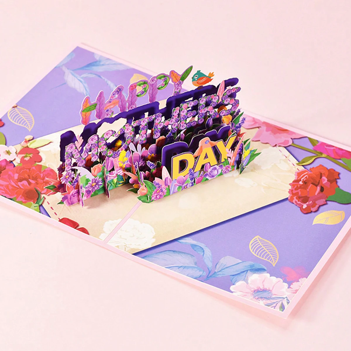 1 carte de vœux exquise pour la fête des mères, carte de vœux « bonne fête des mères », cadeau de fête des mères pour maman (avec enveloppe)