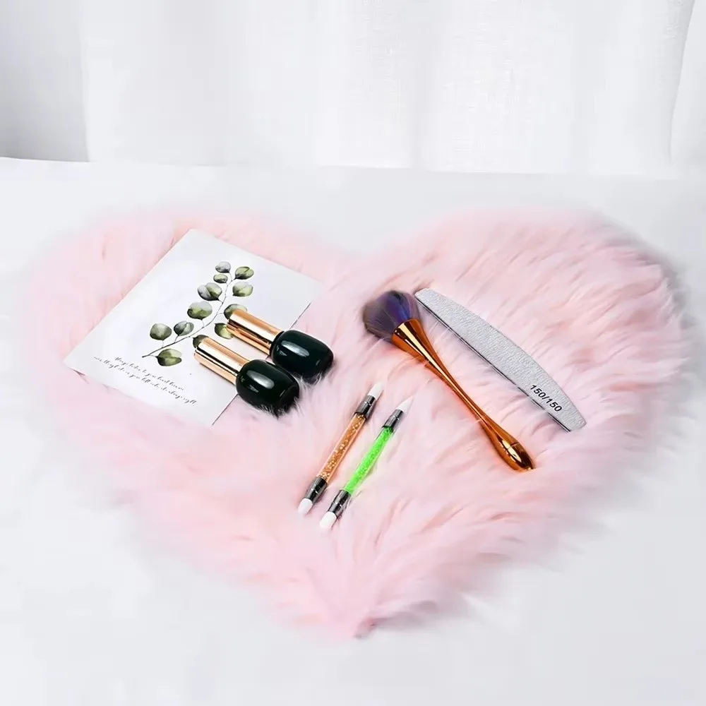 Soft Fur Nail Art Hand Rest Pad Foldable Live Streaming Display Cloth Photo Background Photography Props