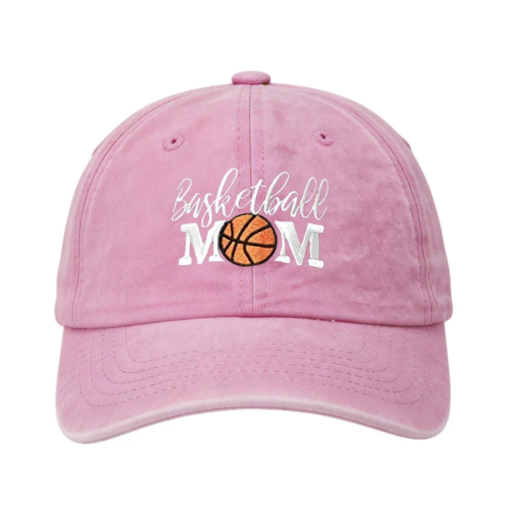 New Arrival Unisex Casual Simple Versatile Trendy Embroidered BASKETBALL MOM Washed Baseball Cap