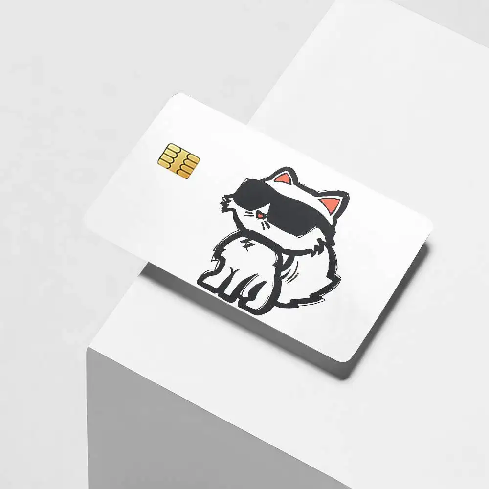Fashion print K-Karl CAT Credit Card Decorative Card Stickers Suitable For Bank Cards Metro Transit Anti-scratch Gift 4PCS