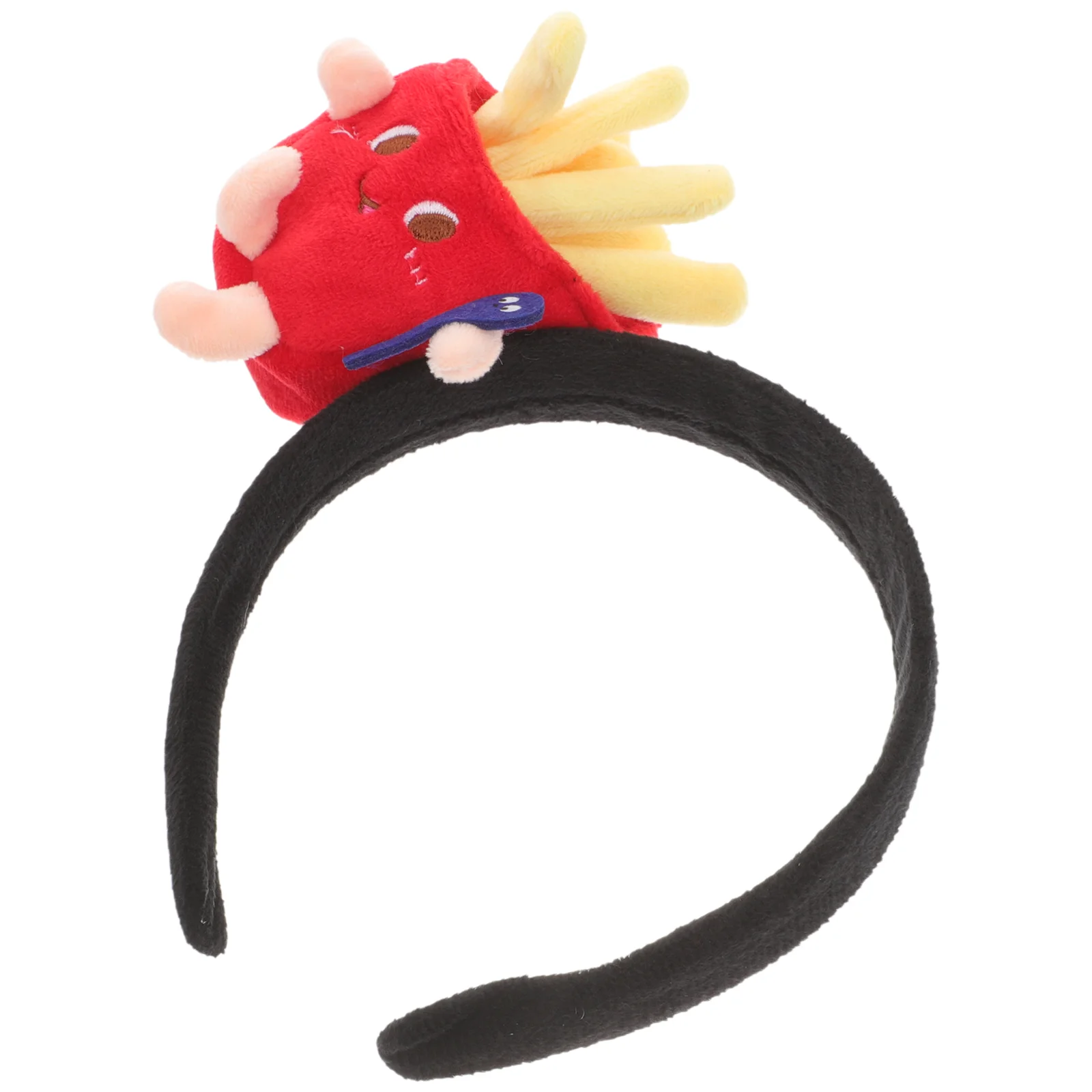 Food Cartoon Funny French Fries Head Button Miss Headband for Women Fabric Cosplay