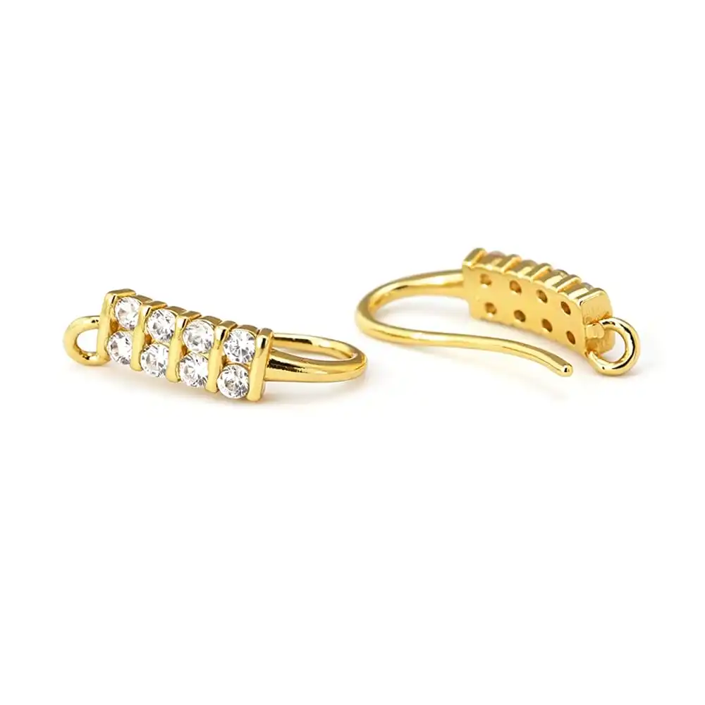 18K Gold Color Brass and Zircon Earrings Hooks Jewelry Earrings Making Supplies Diy Findings Accessories image 5