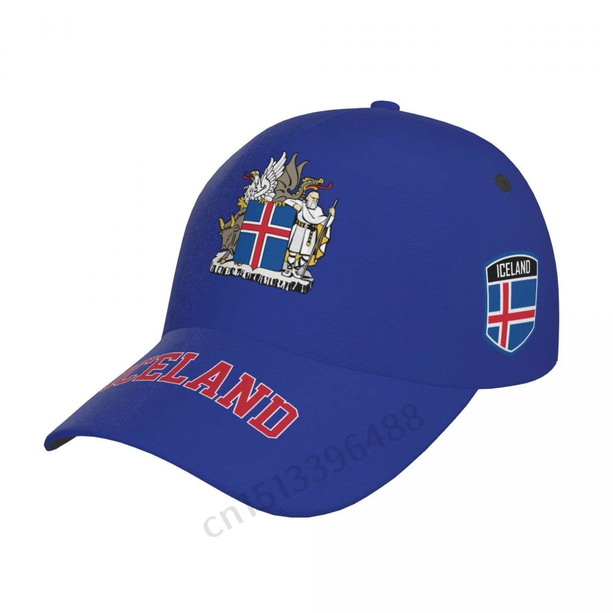 Iceland 3D Soccer Hats Sun Baseball Cap Breathable Adjustable Men Women Outdoor Fishing Hat