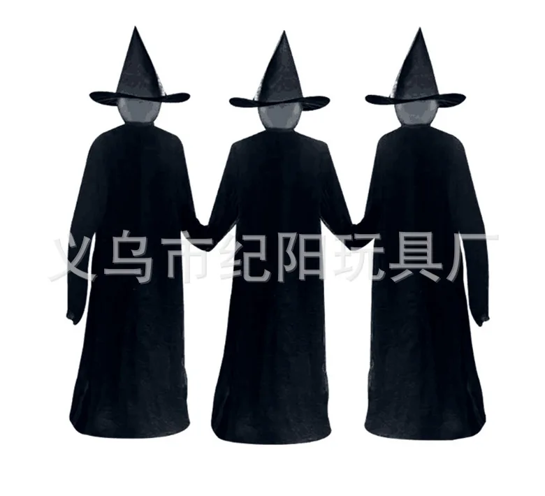 Sorcière Lumineuses Avec Piquets، ديكورات D'Halloween En Plein Air، Mains Serrées، Décor À Capteur Security É Par Le Son