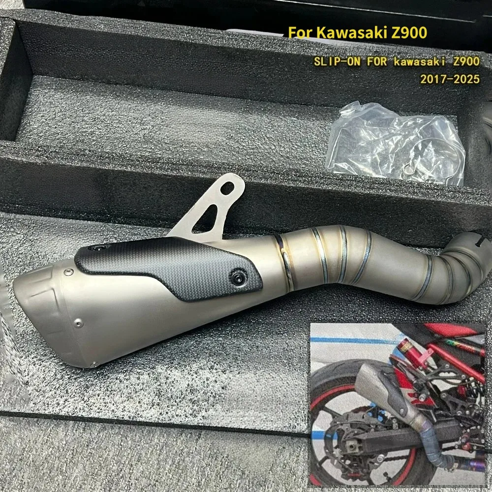 For Kawasaki Z900 FST Motorcycle Titanium Alloy Exhaust Tip Matched Stock Diameter Slip-On Racing Modified Parts
