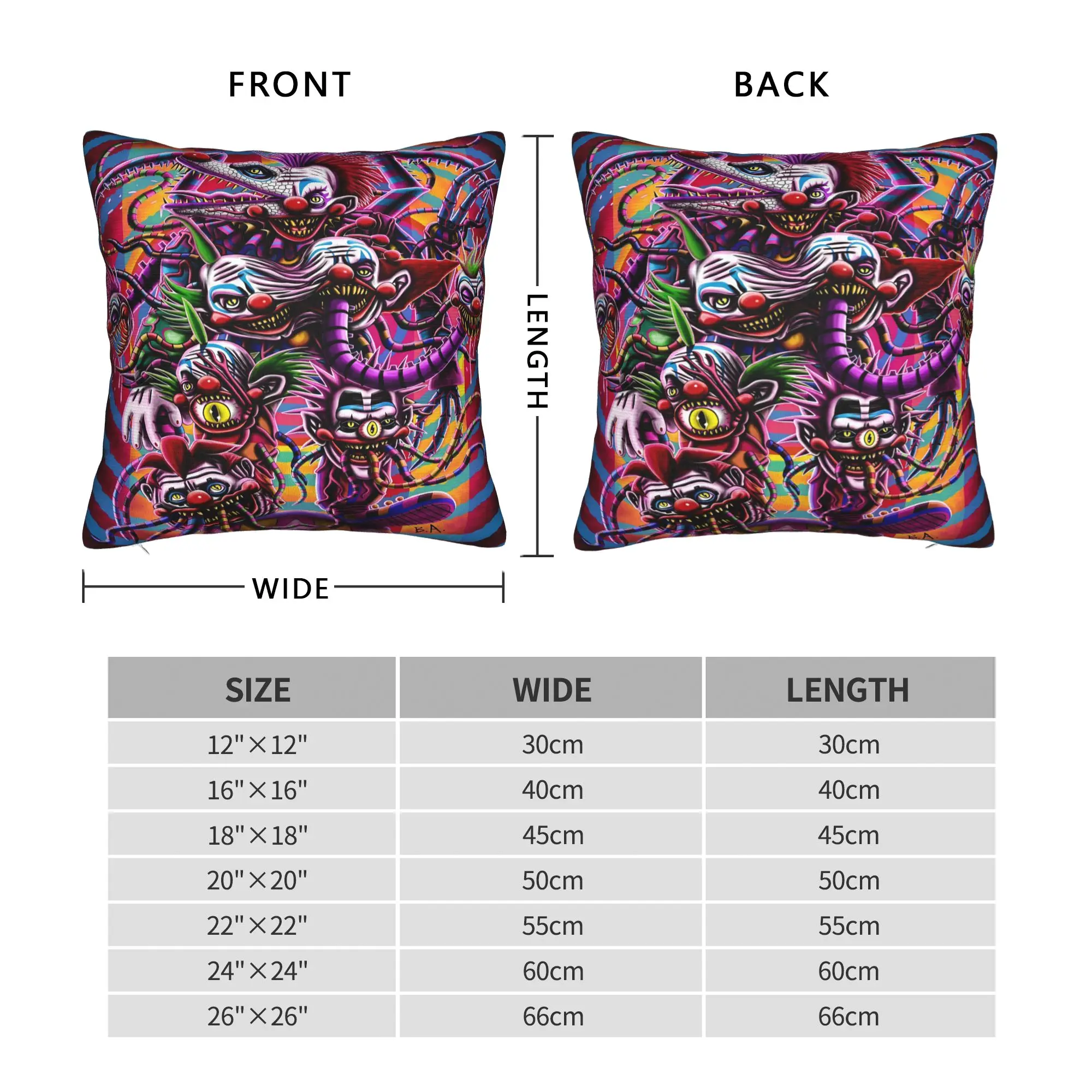 Pillow Cover Killer Klowns From Outer Space Wax  Funny Pillow Case For Couch Sofa Bedroom Pillowcases