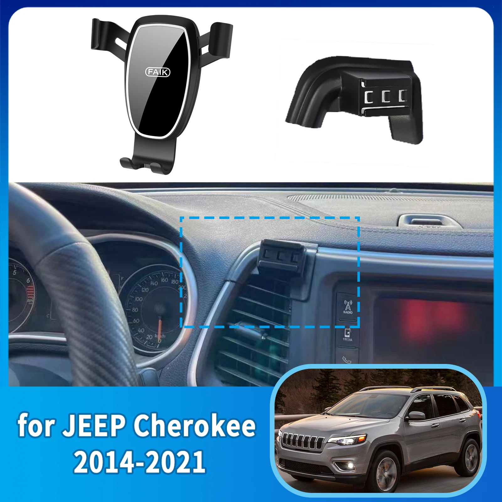 

Автомобильный держатель мобильного телефона для JEEP Cherokee 2014 ~ 2021 аксессуары GPS кронштейн навигационная подставка авто