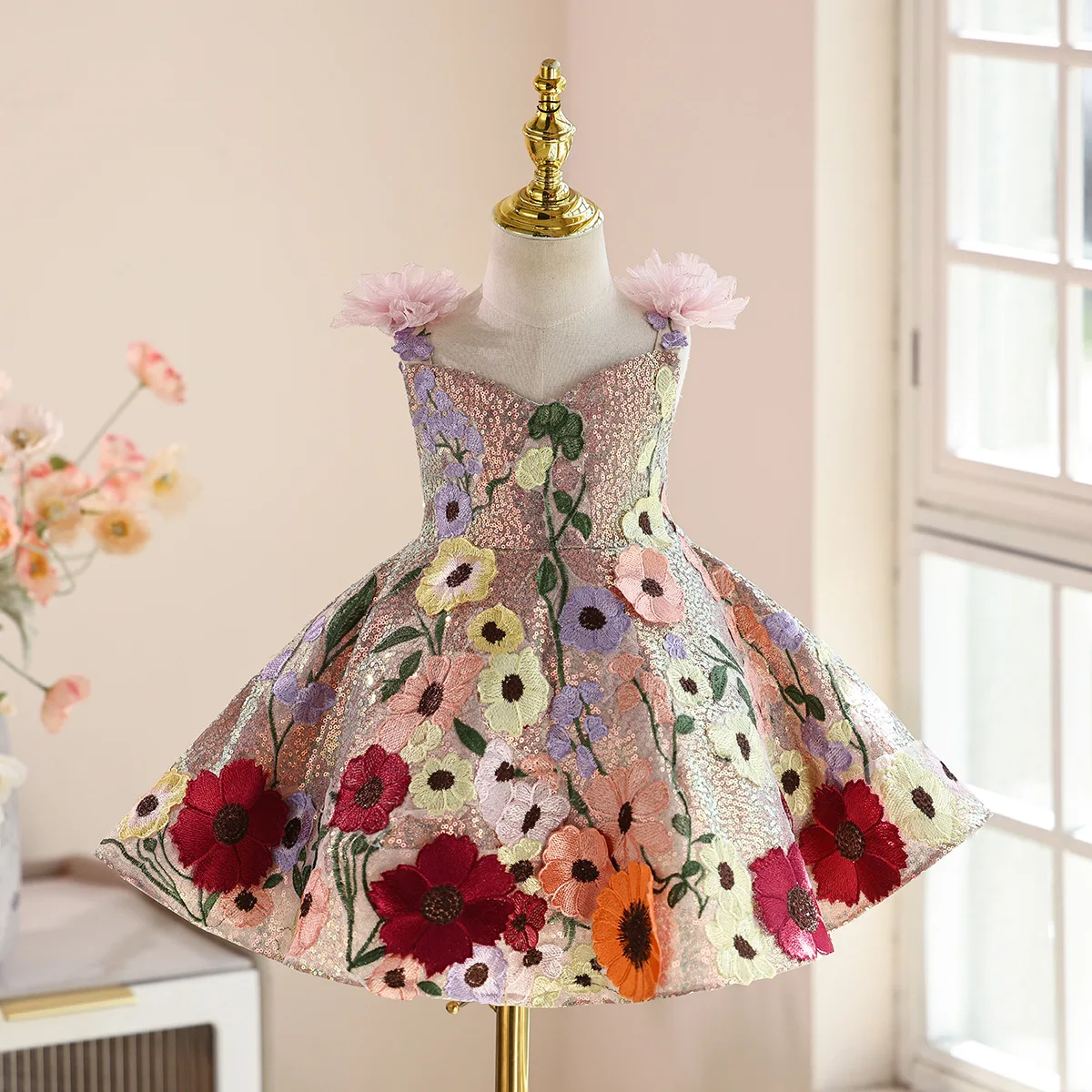 Girls A4605 Vestidos New Children's Princess Costume Host's Piano Performance Birthday Party Dresses