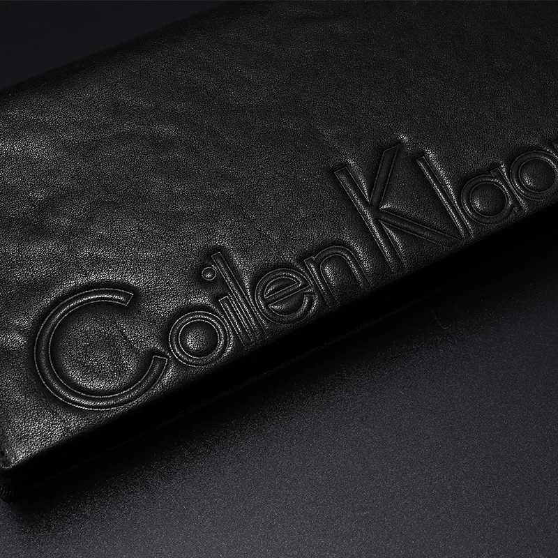 Long Leather Men Wallets Premium Product Real Cowhide Wallets for Man High capacity Black Walet