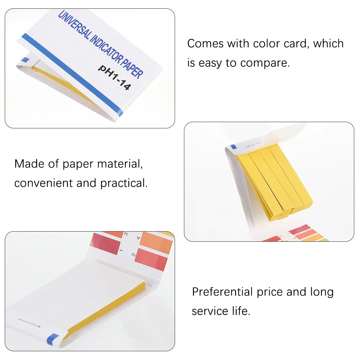 10Set PH Test Paper 1-14 Accurate Acid Base Testing Strips Precise PH Testing Paper with Color Chart Waterproof Dustproof