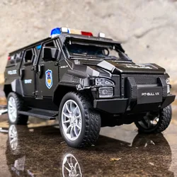 1:24 Jeeps Refit Alloy American Armored Car Model Diecast Toy Off-road Vehicles Model Metal Police Explosion Proof Car Kids Gift