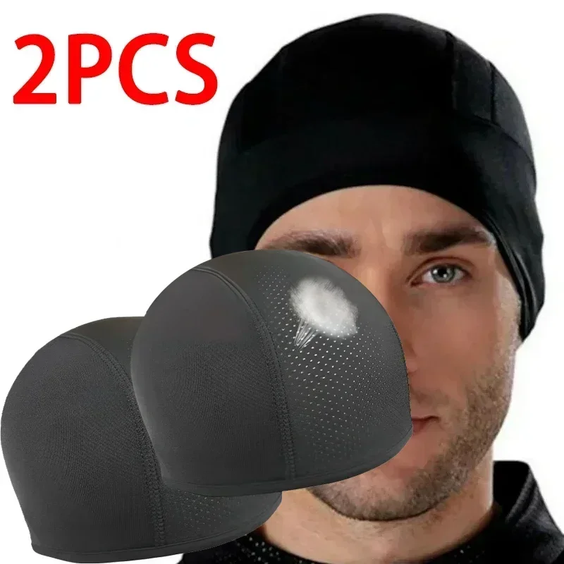 1/2pcs ​​Breathable Helmet Liner Cap for Cycling Motorcycle - Moisture-Wicking Balaclava Beanie, Unisex Sports Inner Hat