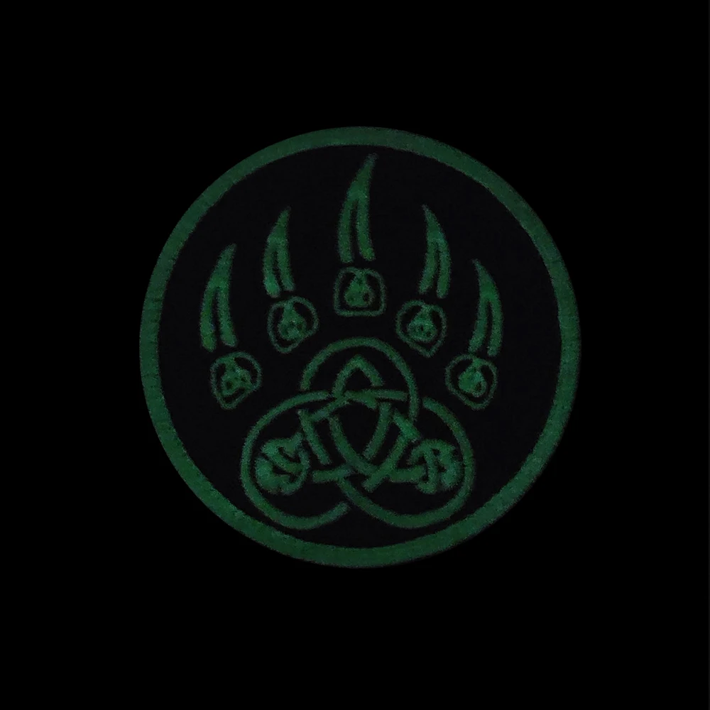 Celtic Wolf Paw Embroidered  Patch Hook&Loop Round Tactical Patch for Backpack Vest Hat Clothing DIY Badge