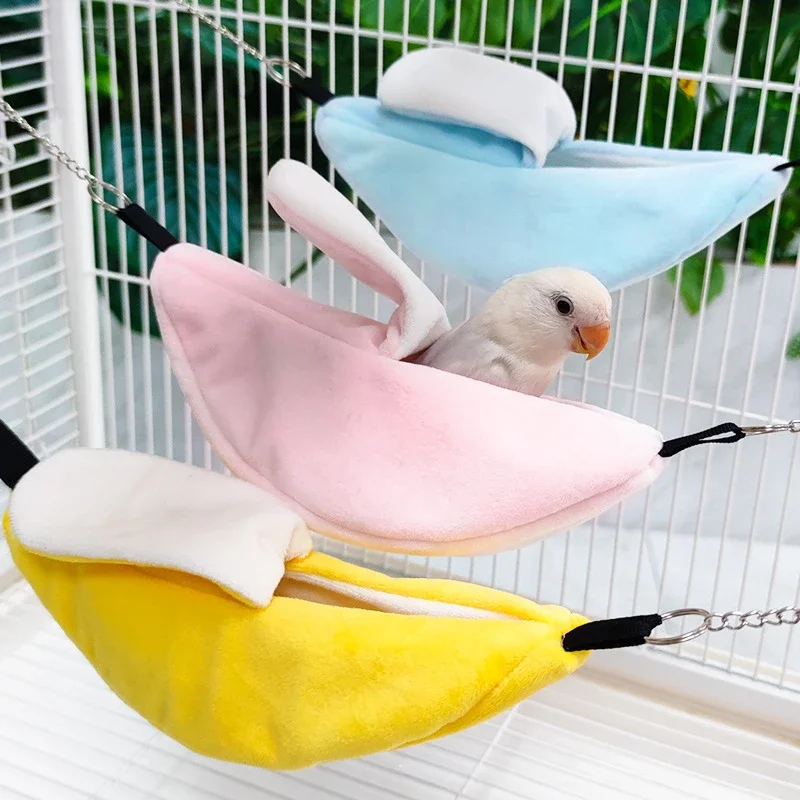 Animals Design Pet Banana Hamster Rat Hammock Cage House Nest Bird Parrot Warm Cage Nests Small Animal Soft Hammock