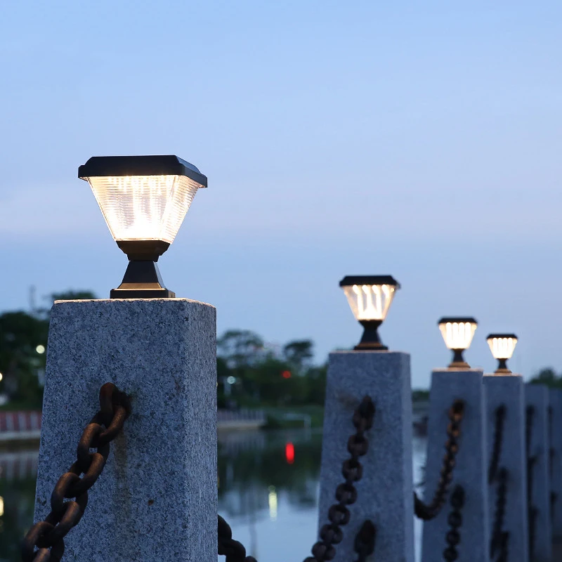 Haushalts hof Eingang Korridor Lichter Zaun Garten führte im Freien IP65 wasserdichte Türpfosten Zaun Solarenergie Säule Lampe