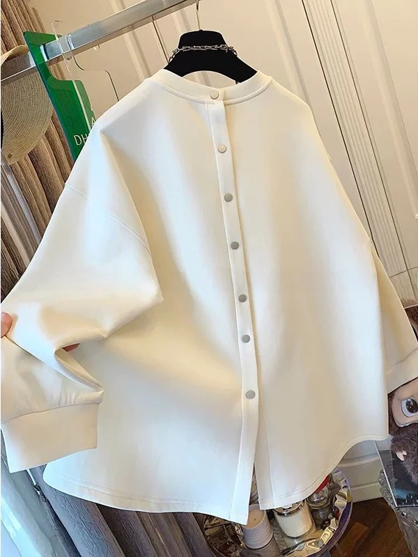 

Большие размеры 300, круглая футболка Ne Long Sve, толстовка с капюшоном, свободный дизайн, женская мода, ранняя осень, новая дышащая кроватка...