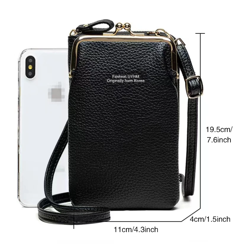 New Mobile Phone Bag Women's Messenger Bag Hanging Neck Coin Purse Vertical Handbag All-match Mini Small Leather Crossbody Bag