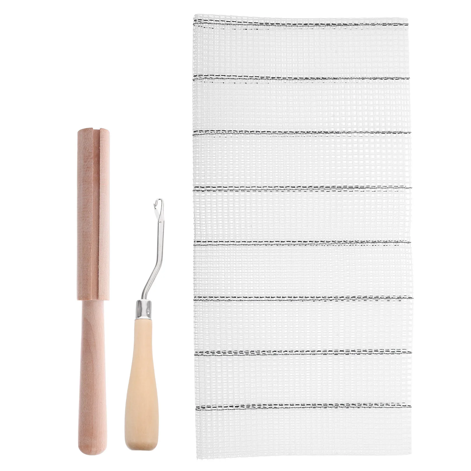 

1 Set Latch Hook Rug Making Canvas Blank Rug Hooking Mesh Fabric Wooden Tool DIY Tapestry Embroidery Crochet Carpet Kit