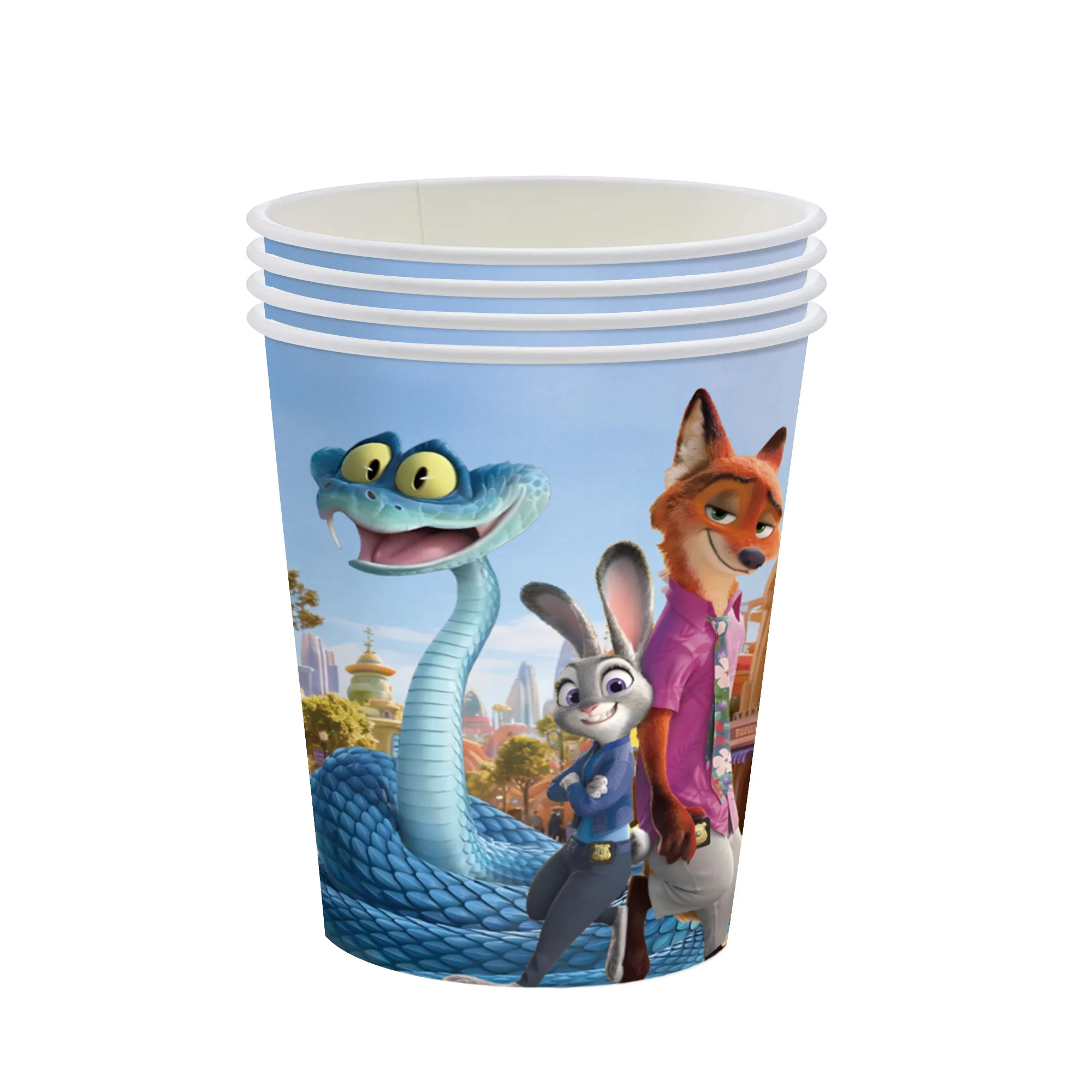Cartoon Zootopia Geburtstagsparty-Set Einweg-Tischgeschirr Judy Tischdecke Becher Teller Servietten Ballon Babyparty Nick Gastgeschenke – Detail 9