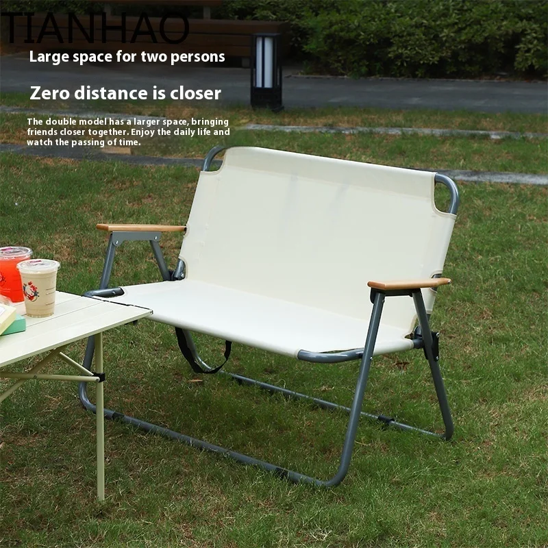 Outdoor Camping Folding Chair Portable Beach Recliner Double Multi-Functional Leisure Backrest Fishing