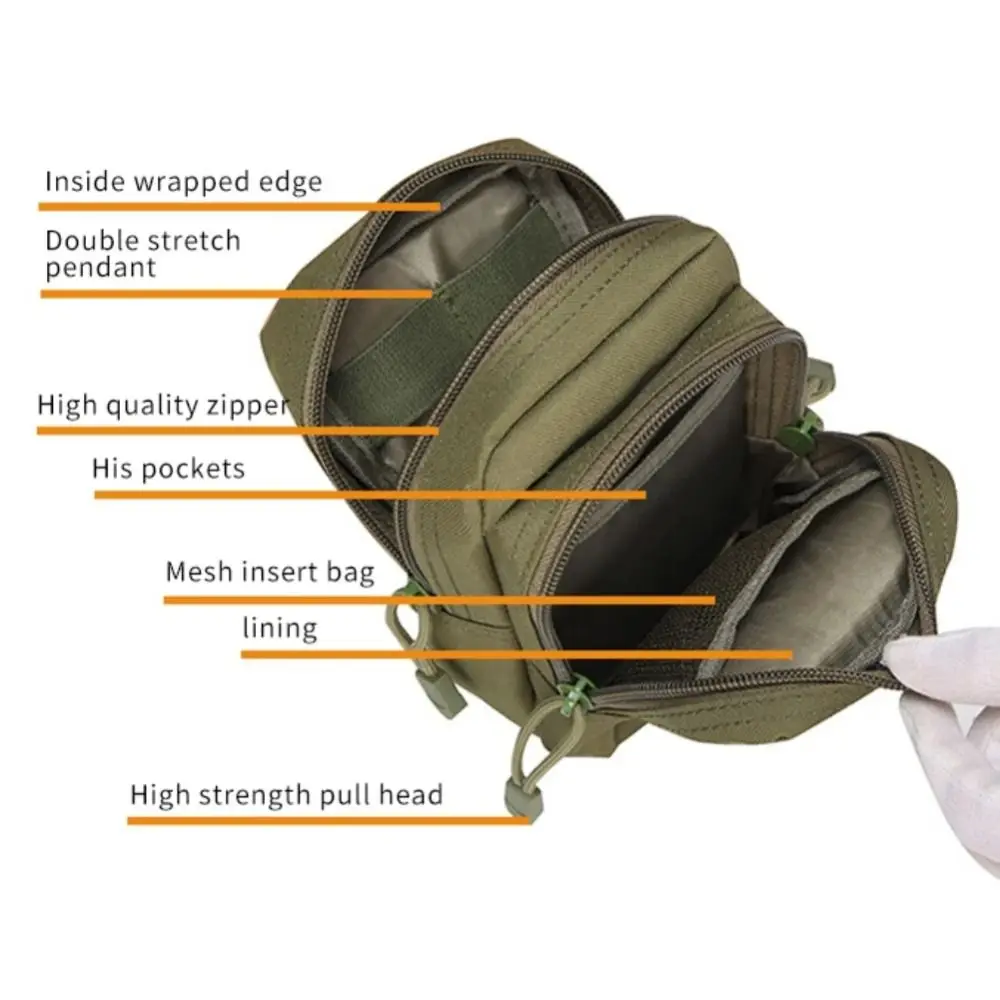 

Oxford Cloth Running Sports Belt Bag Waterproof Multifunctional Climbing Belt Bag Durable Multiple Layers Waist Pack Bag Fitness