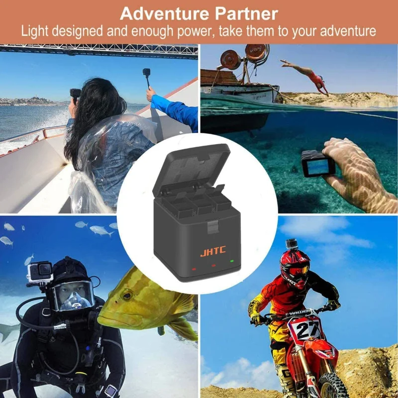 Bateria 1500mah para gopro hero 8 gopro hero 7 baterias pretas para hero 8 hero 7 hero 6 hero 5 acessórios para câmera carregador