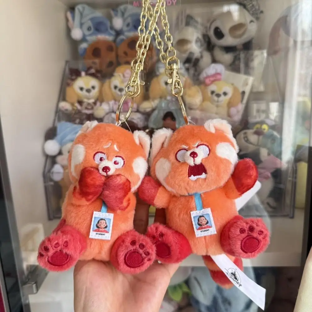 Disney Turning Red Meilin Mei Lee Angry Surprise Emojis-Serie Plüschpuppe Schlüsselanhänger Rucksack-Hängeornament Mädchen-Geburtstagsgeschenk