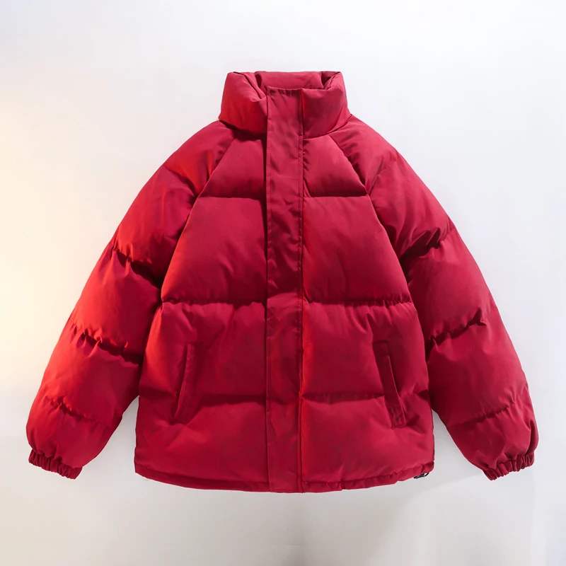 

Warm Cotton Jaet Stand Collar Men's Winter Outerwear Bread Sle Versatile Youth Faion Thiened Long Sve Zipper Closure