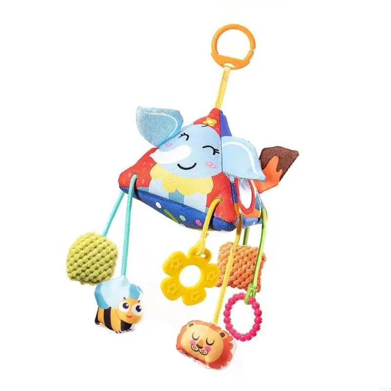 Y88D Aniaml-kinderwagens met thema Mobiel speelgoed Crinkle Paper Sensory Exploration Doll